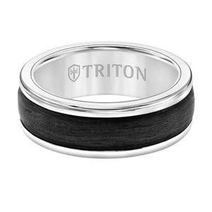 Triton Round Edge Carbon Fiber Insert Wedding Band