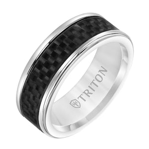 Triton Round Edge Carbon Fiber Insert Wedding Band