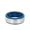 Triton Brush Finish Step Edge Contemporary Wedding Band