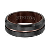 Triton Brush Finish Step Edge Contemporary Wedding Band