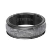 Triton Round Edge Meteorite Insert Wedding Band