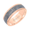 Triton Round Edge Meteorite Insert Wedding Band