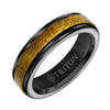 Triton Round Edge Wood Insert Contemporary Wedding Band