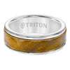 Triton Round Edge Wood Insert Contemporary Wedding Band