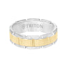 Triton Satin Finish Steel Edge Contemporary Wedding Band