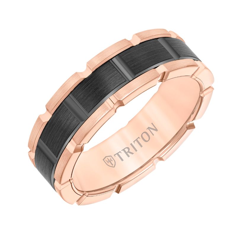 Triton Flat Edge Contemporary Wedding Band