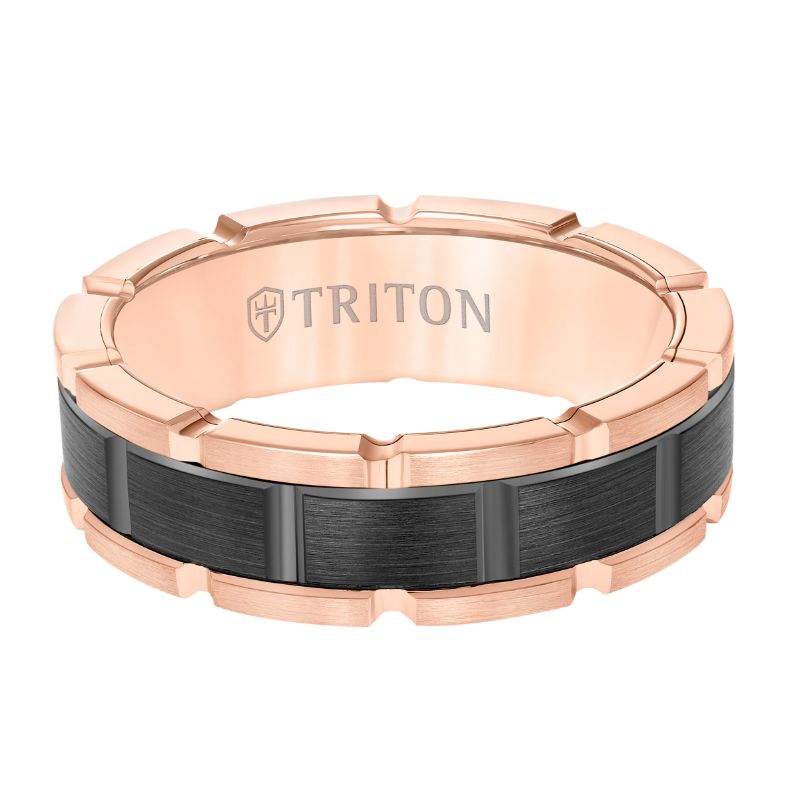 Triton Flat Edge Contemporary Wedding Band