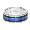 Triton Flat Edge Ceramic Insert Contemporary Wedding Band