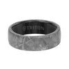 Triton Flat Edge Meteorite Top Contemporary Wedding Band