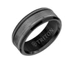 Triton Satin Finish Bevel Edge Contemporary Wedding Band