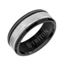 Triton Satin Finish Bevel Edge Contemporary Wedding Band