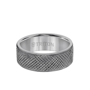 Triton Florentine Finish Round Edge Wedding Band