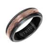 Triton Hammered Finish Flat Edge Wedding Band