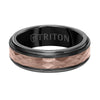 Triton Hammered Finish Flat Edge Wedding Band