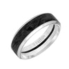 Triton Bevel Edge Forged Carbon Contemporary Wedding Band