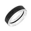 Triton Bevel Edge Forged Carbon Contemporary Wedding Band