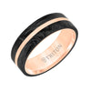 Triton Flat Edge Forged Carbon Contemporary Wedding Band