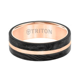 Triton Flat Edge Forged Carbon Contemporary Wedding Band