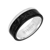 Triton Flat Edge Forged Carbon Contemporary Wedding Band