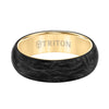 Triton Flat Edge Forged Carbon Contemporary Wedding Band