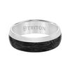 Triton Flat Edge Forged Carbon Contemporary Wedding Band