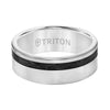 Triton Flat Edge Forged Carbon Contemporary Wedding Band