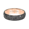 Triton Flat Edge Meteorite Top Contemporary Wedding Band