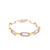 Yellow Gold Semi Diamond Paperclip Bracelet 1.95ct