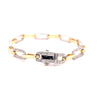 Yellow Gold Semi Diamond Paperclip Bracelet 1.95ct