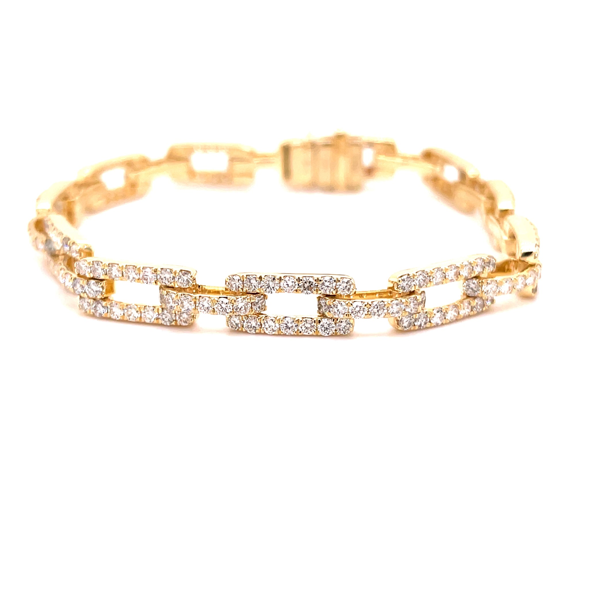 Yellow Gold Diamond Cable Bracelet 5.33ct