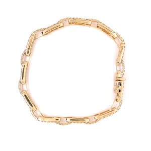 Yellow Gold Diamond Cable Bracelet 5.33ct