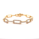 Yellow Gold Diamond Paperclip Bracelet 2.90ct