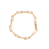 Yellow Gold Diamond Paperclip Bracelet 2.90ct