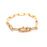 Yellow Gold Diamond Paperclip Bracelet 2.90ct