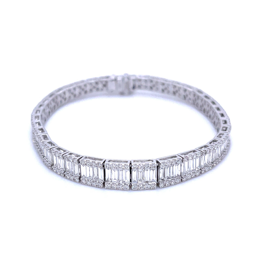 Baguette & Round Tennis Bracelet 7.08ct