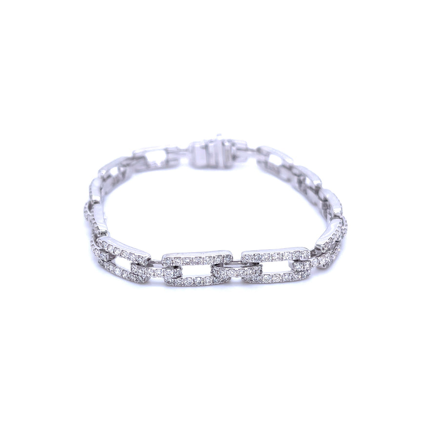 White Gold Diamond Cable Bracelet 4.55ct