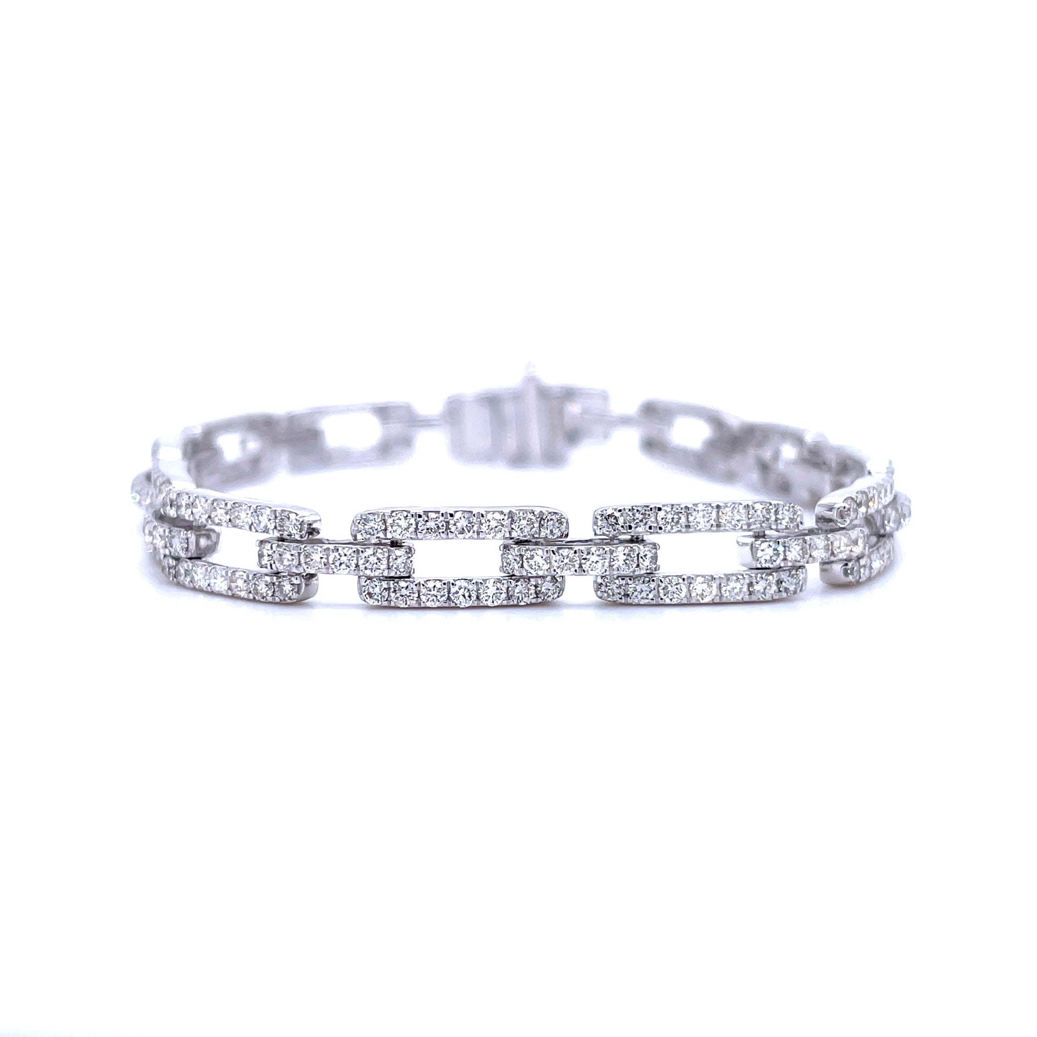 White Gold Diamond Cable Bracelet 4.55ct