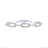 White Gold Diamond Paperclip Bracelet 2.60ct