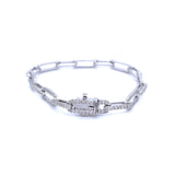 White Gold Diamond Paperclip Bracelet 2.60ct