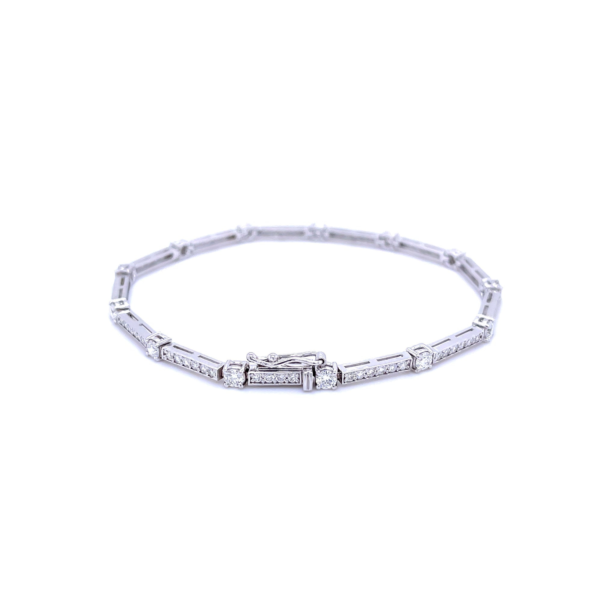 White Gold Diamond Bar Bracelet 2.13ct