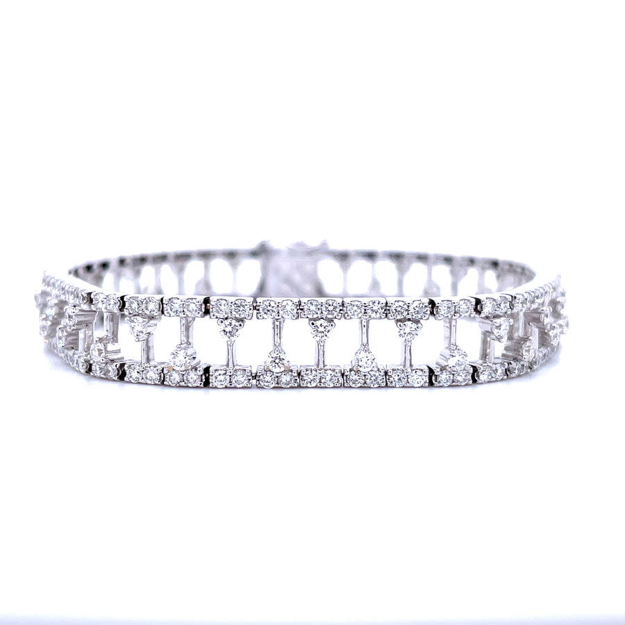 White Gold Bar Diamond Bracelet 4.96ct