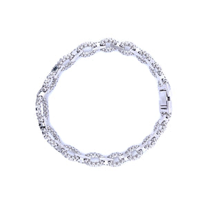 White Gold Circle Diamond Bracelet 4.17ct