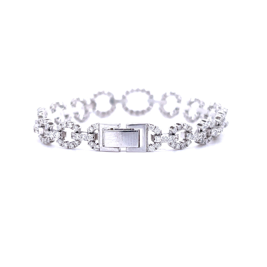 White Gold Circle Diamond Bracelet 4.17ct