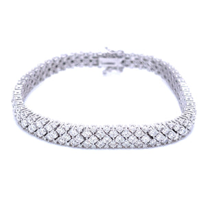 White Gold Braided Diamond Bracelet 7.25ct
