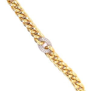 Yellow Gold Diamond Graduated Miami Cuban Bracelet 0.65ct