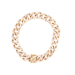 Yellow Gold Curb Diamond Bracelet 4.90ct