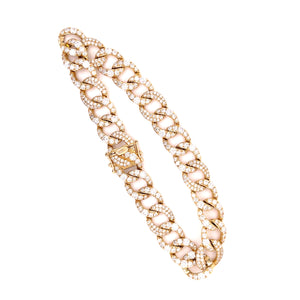 Yellow Gold Curb Diamond Bracelet 4.90ct