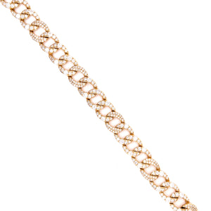 Yellow Gold Curb Diamond Bracelet 4.90ct