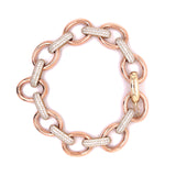 Rose Gold Circle Diamond Link Bracelet 2.27ct
