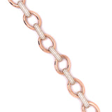 Rose Gold Circle Diamond Link Bracelet 2.27ct